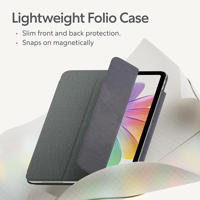 Paperlike® Folio Case for iPad Air 13 (M4M3M2) &amp iPad Pro 12.9 | Slim Magnetic Cover real Textile Surface Supports Apple Pencil Charging &amp Auto Sleep/Wake