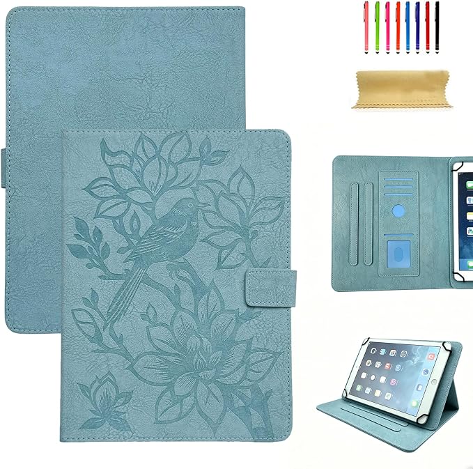 Dteck Universal Case (7.9 to 8.4) - Fold Stand Protective Flip Case for Apple iPad mini/Samsung Galaxy Tab 8.0 8.4 /Lenovo Tab 8 /onn. 100003561 8 Tablet Pro/Android Tablet 8 Inch (Blue Pink)