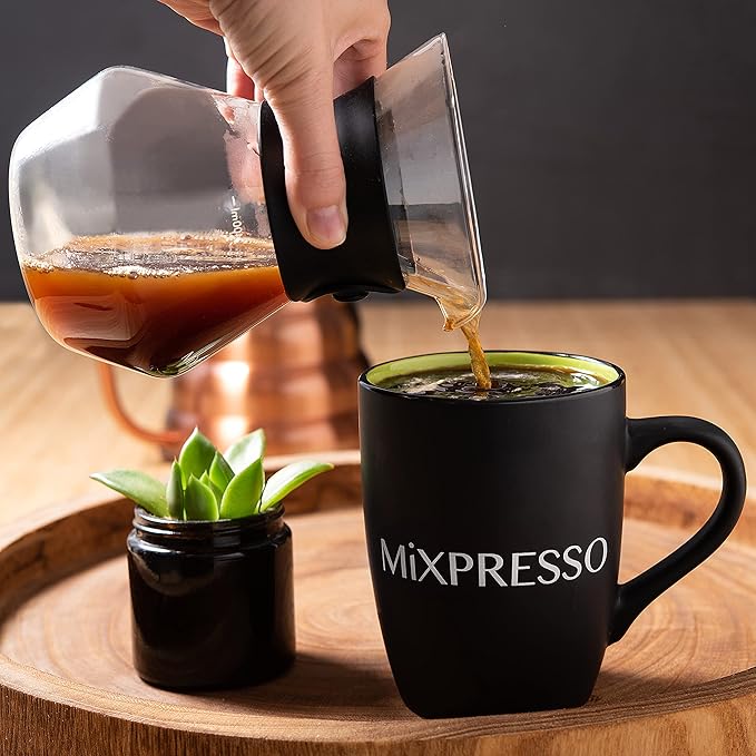 Mixpresso Pour Over Coffee Maker, Glass Carafe with Coffee Dripper, 13.5 Oz