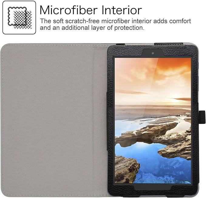 LiuShan Compatible with Alcatel TCL Tab 8 Case PU Leather Slim Folding Stand Cover for 8 Tablets Black