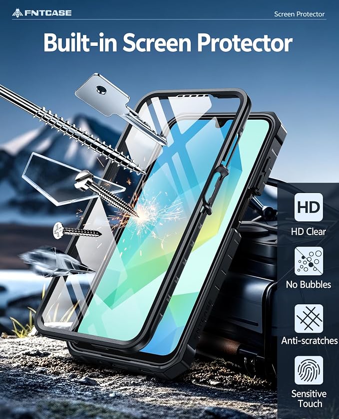 FNTCASE for 11 Pro XL Case Rugged Kickstand 2 Front Frames Black | Built-in Screen Protector 20FT Military-Grade Drop Protection Rugged Heavy Duty Shockproof Full Body Protective Cover