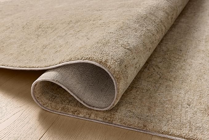Loloi Magnolia Home by Joanna Gaines Junie Collection JUE-02 Oatmeal/Smoke 9'-6" x 9'-6", .38" Pile Height, Round Area Rug