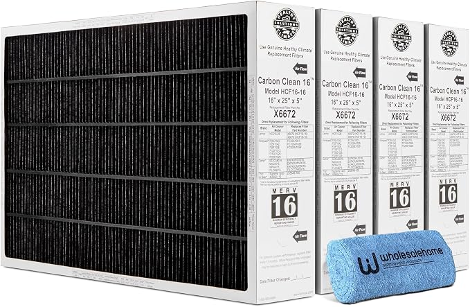 Lennox X6672 16x25x5 Furnace Filter, Lennox Healthy Climate Carbon Clean Merv