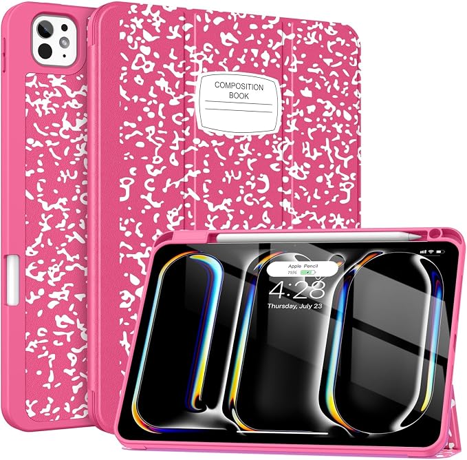 Soke Case for iPad Pro 11 Inch (M5 2025/M4 2024) - Book Black | Built-in Apple Pencil Slot Auto Sleep/Wake Lightweight Protective Cover