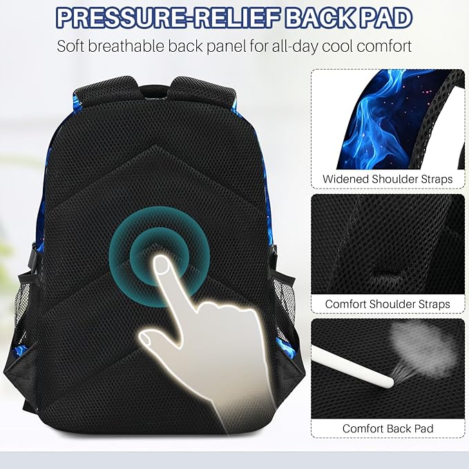 School Backpacks for Boys - 4pcs Gamer Boys Backpacks with Lunch Box Set for Kids Teens Elementary Middle School, 17″ Large Capacity Students Bookbag, Perfect for Travel