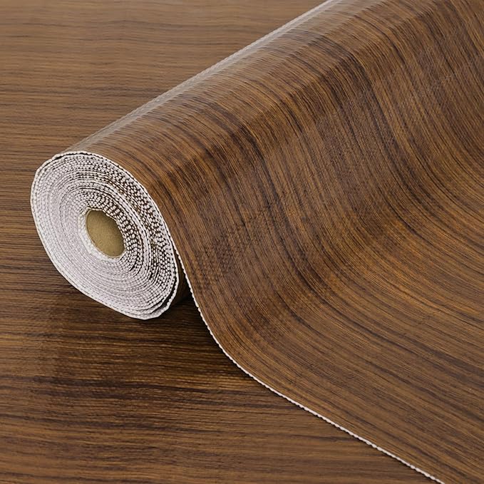 Drawer Shelf Liner for Kitchen Cabinets, Non Adhesive Slip Resistant Shelf Paper Easy to Clean, Strong Grip Thickened Waterproof Washable Mats for Pantry Shelves, Cupboard, Wood Grain, 17.5 in x 10 FT