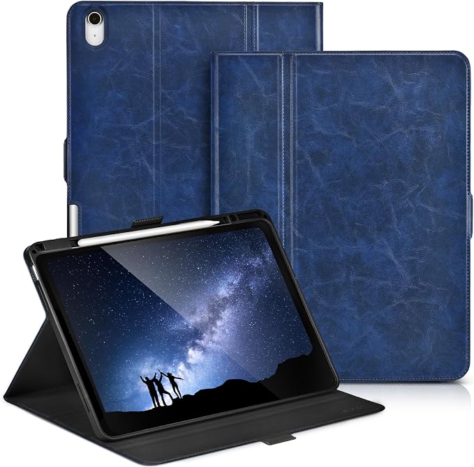 for iPad Air 13 Inch Case M4/M3/M2 (2026/2025/2024) Black | Slim LightweightPremium Vegan Leather CoverPencil HolderAuto Sleep/WakeMulti Viewing AngleTyping AngleMagnetic Clasp