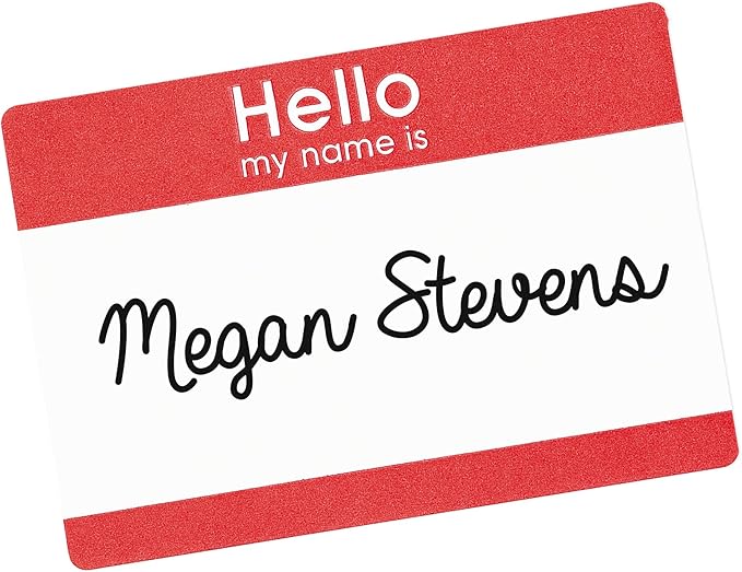Avery Customizable Name Tags, Hello My Name is, White, Red Border, Removable Adhesive, Laser/Inkjet Printable, 100 Total (5140)