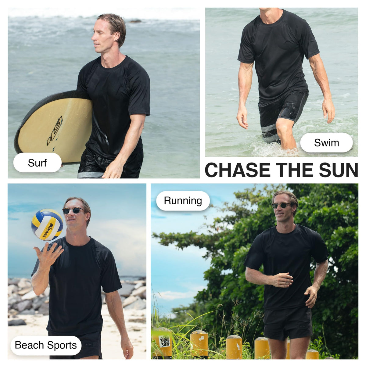 Kanu Surf Men’s Swim Shirt with Short Sleeves – UPF 50+ Rash Guard for Men with Quick-Dry Fabric (4X)