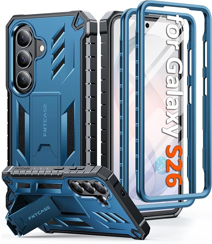 FNTCASE for 11 Pro XL Case Rugged Kickstand 2 Front Frames Black | Built-in Screen Protector 20FT Military-Grade Drop Protection Rugged Heavy Duty Shockproof Full Body Protective Cover