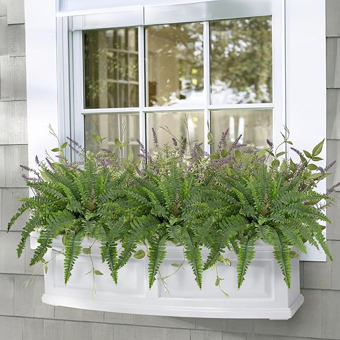 Ferns Artificial Plants 2 Pack Faux Ferns for Outdoor Planter Large Fake Ferns Look Real Artificial Ferns with 86 Fronds Hanging Boston Fern Fake Plant Shrubs for Home Farmhouse Garden Porch Decor