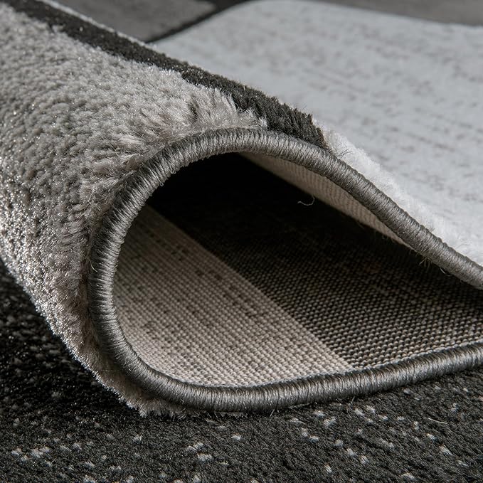 ugshop Contemporary Modern Boxes for Hallway,Living Room,Bedroom,Kitchen Non Shedding Runner Rug 2'7" x 6' Gray