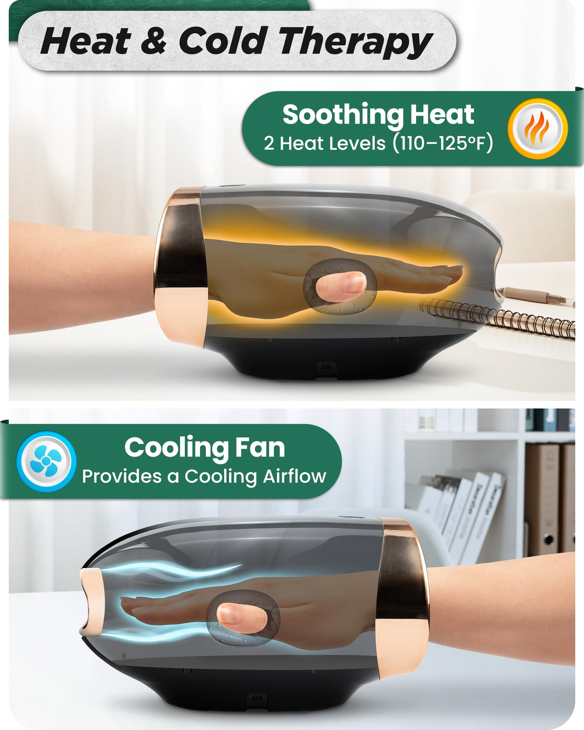 Lunix LX30 Rolling Hand Massager with Kneading & Compression, Heated