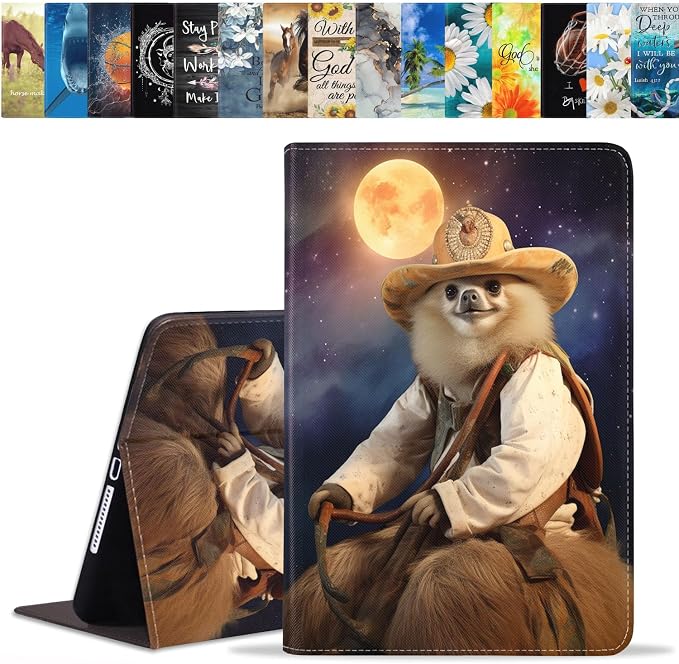 Case for Samsung Galaxy Tab A 8.0 2019 (SM-T290/T295/T297) Slim Lightweight PU Leather Stand Cover with Auto Wake/Sleep for Galaxy Tab A 8.0 Inch Abstract Watercolor Art Dogs