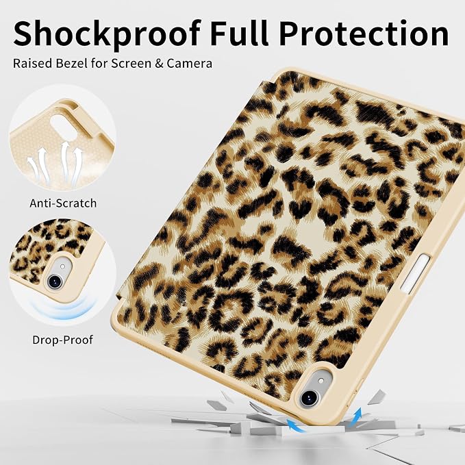 Case for iPad 11th Generation A16 Chip (2025) iPad 10th Generation Case 10.9-inch (2022) Trifold Stable Stand Protective Soft TPU Back Cover with Pencil Holder Black