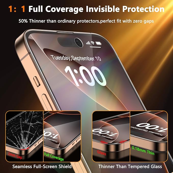 3 Pack for iPhone 16 Screen Protector Film (NOT Glass) Ultra-Thin Flexible Hydrogel Film Screen Protector for iPhone 16 Plus with [Easy Installation Tray] Non-breakable