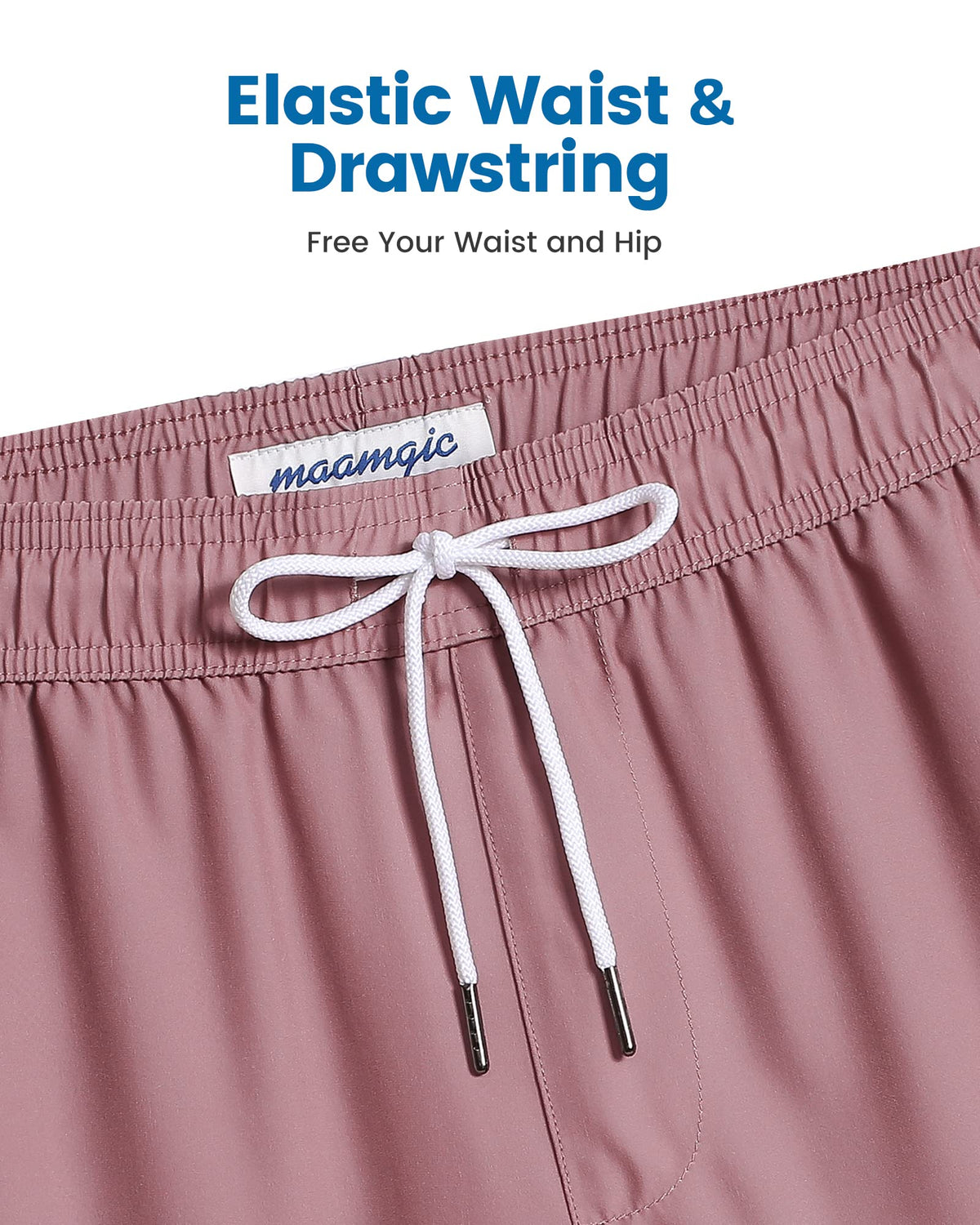 maamgic Swim Trunks Men 2 in 1 Mens Bathing Suit 7 Inch Quick Dry Mens Swimming Trunks with Zipper Pockets