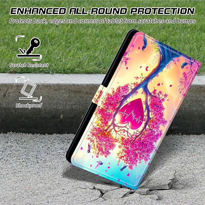 for Walmart Onn 10.1 2024 Onn 10.1 Gen 4 Universal Tablet Case 360 Degree Rotating Kickstand Protective Stand Case with Multiple Viewing PU Leather Shell Case Black Book Cat