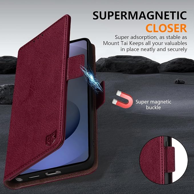 ZZXX for Samsung Galaxy S25 Wallet Case with [RFID Blocking] Card Slot Stand Strong Magnetic Leather Flip Fold Protective Phone Case for Samsung Galaxy S25 Case Wallet(Black-6.2 inch)