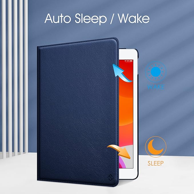 Fintie 360° Rotating Case for iPad 9th / 8th / 7th Generation 10.2 Inch | Swivel Stand Portrait &amp Landscape Viewing Shockproof Cover with Pencil Holder Auto Wake/Sleep Aqua Wave