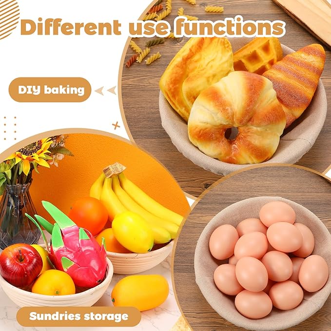 Ziliny 6 Pcs Banneton Bread Proofing Baskets for Sourdough,9 Inch,Round