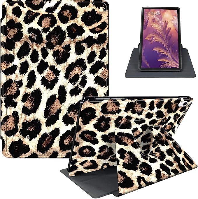 for iPad 11th Generation (A16 2025) 11 / iPad 10th Gen 10.9 2022 Case 360° Rotating PU Leather Stand Cover with Auto Sleep/Wake Shockproof TPU Backl Raccoon Perched