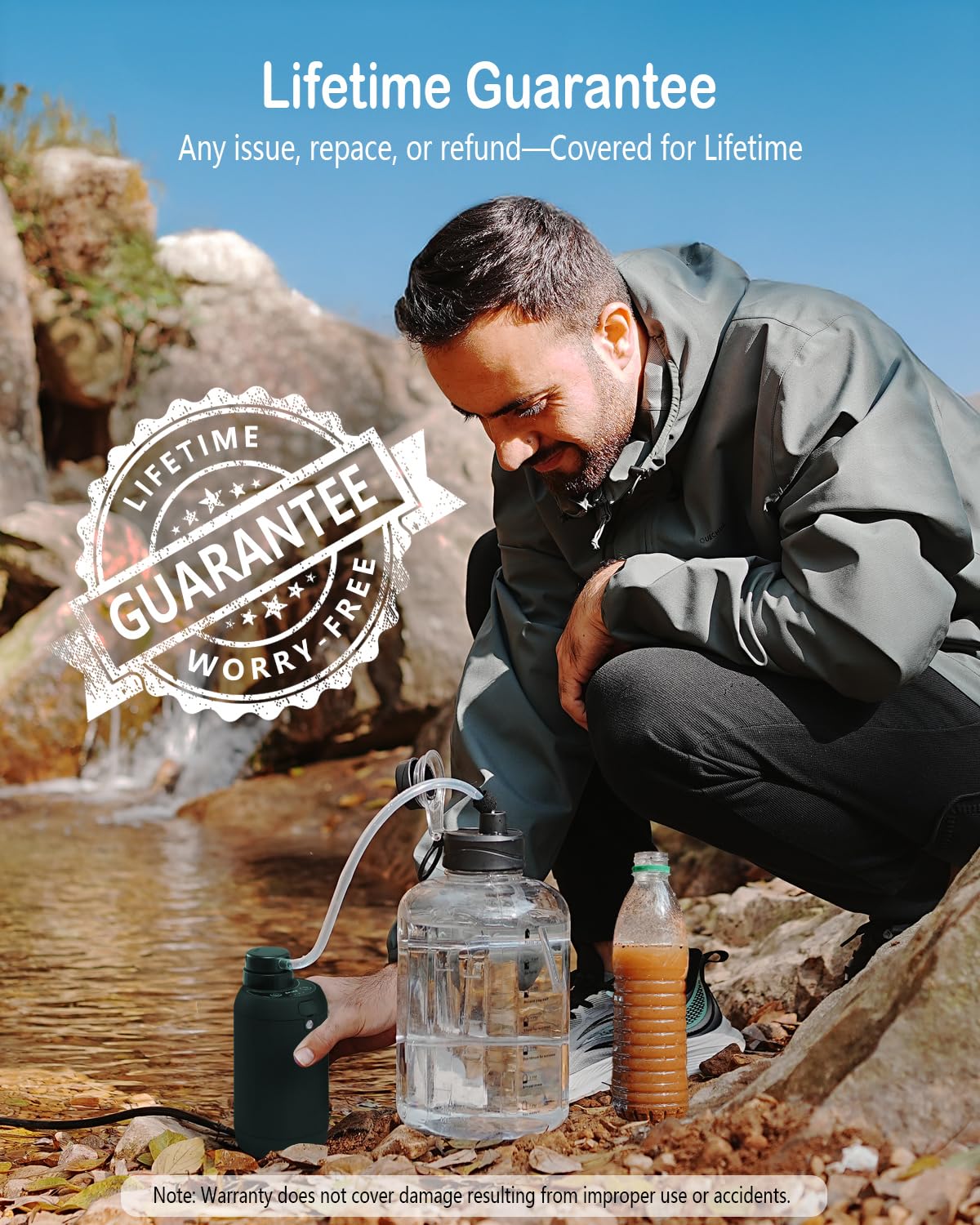 BKLES Portable Electric Water Filter for Survival, Camping & Emergencies