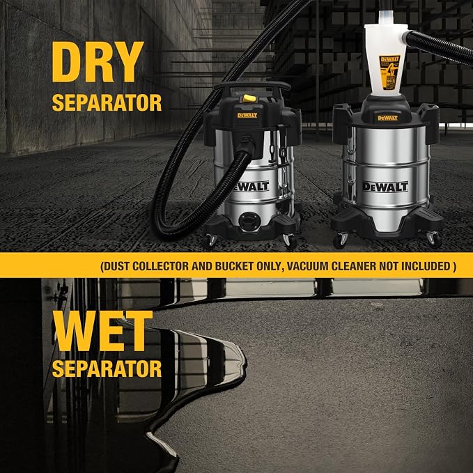 Dewalt Dust Separator with 10 Gal Stainless Steel Tank, 99.5% Efficiency