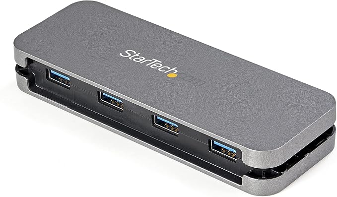 StarTech.com 4 Port USB C Hub - 4X USB-A - 5Gbps USB 3.0 Type-C Hub (USB 3.2/3.1 Gen 1) - Bus Powered Portable USB-C to USB-A Adapter Laptop Hub - 11.2" (28.5cm) Cable w/Cable Management (HB30CM4AB)