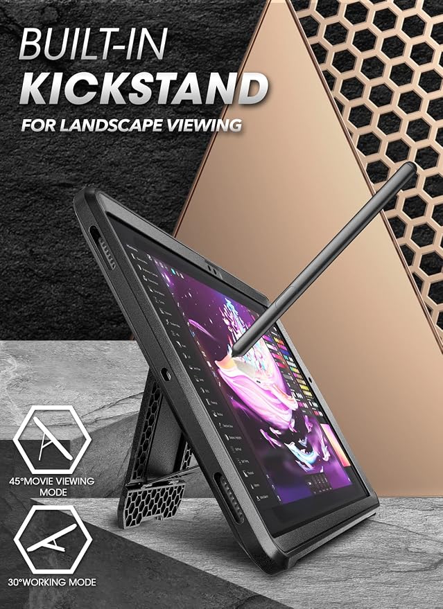 SUPCASE for Galaxy Tab A8 Case with Stand (Unicorn Beetle Pro) [Built-in Screen Protector] Full-Body Rugged Shockproof Heavy Duty Protective Tablet Case for Samsung Galaxy Tab A8 10.5 Inch Black