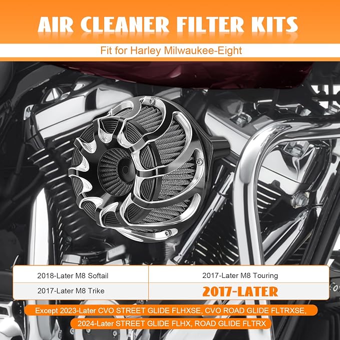 High Flow Air Cleaner Intake Filter Kit Air Filters Cover Drift Style