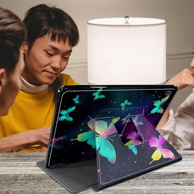 Astronaut Mushrooms Pattern Case for iPad 10.2 iPad 9th Generation 2021/ iPad 8th Generation 2020/ iPad 7th Generation 2019360 Degree Rotating Stand Protective Cover with Auto Sleep/Wake