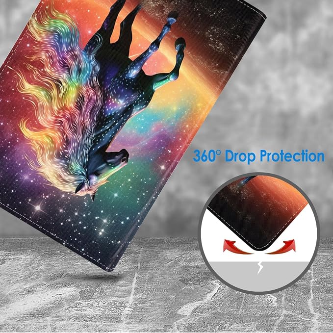 Case for Samsung Galaxy Tab A 8.0 2019 (SM-T290/T295/T297) Slim Lightweight PU Leather Stand Cover with Auto Wake/Sleep for Galaxy Tab A 8.0 Inch Abstract Watercolor Art Dogs