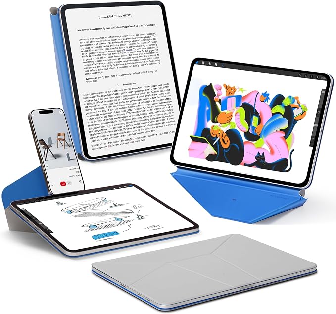 MOFT Dynamic Folio Case for iPad Air 13-inch (M4 2026 / M3 2025 / M2 2024)Slim Magnetic Stand Case with 20+ Viewing Angles Auto Wake/SleepUltra Thin Cement x Sapphire