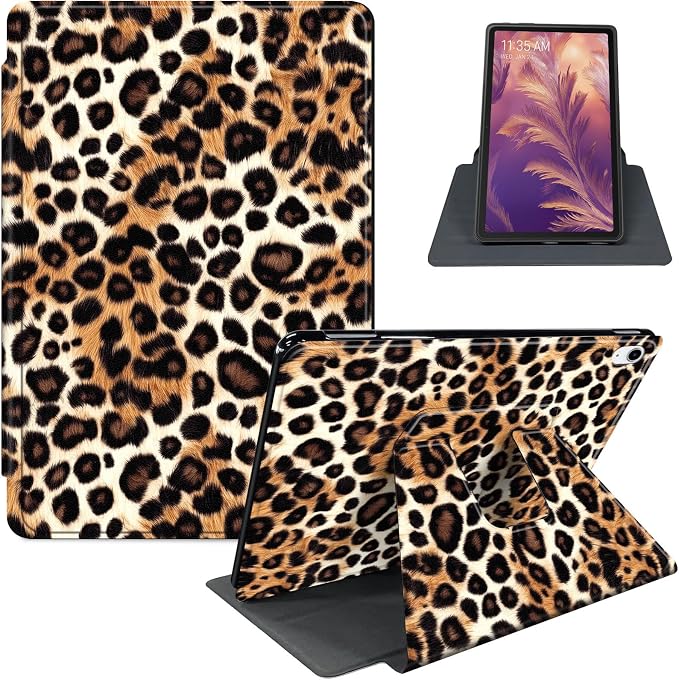 for iPad 11th Generation (A16 2025) 11 / iPad 10th Gen 10.9 2022 Case 360° Rotating PU Leather Stand Cover with Auto Sleep/Wake Shockproof TPU Backl Raccoon Perched