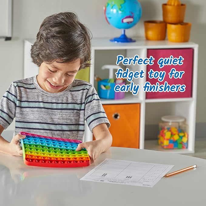 hand2mind Hundred Board Sensory Bubble Popper,Pop Fidget Toys for Kids,Multiplication Board,Math Manipulatives Kindergarten,Fine Motor Toys,Fidgets for Classroom,Calm Down Corner Supplies,(Pack of 2)