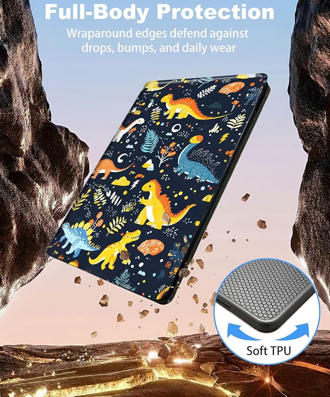 for iPad 11th Generation (A16 2025) 11 / iPad 10th Gen 10.9 2022 Case 360° Rotating PU Leather Stand Cover with Auto Sleep/Wake Shockproof TPU Backl Two Dragons Fighting