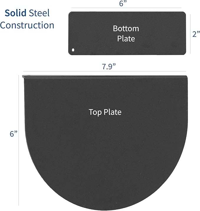 VIVO Steel Reinforcement Bracket Mount Plate for Thin, Glass, and Other Fragile Table Top Surfaces, Compatible with Most Monitor Stand C-Clamp Installations, Anti-Slip No Scratch, Black, STAND-AC01R