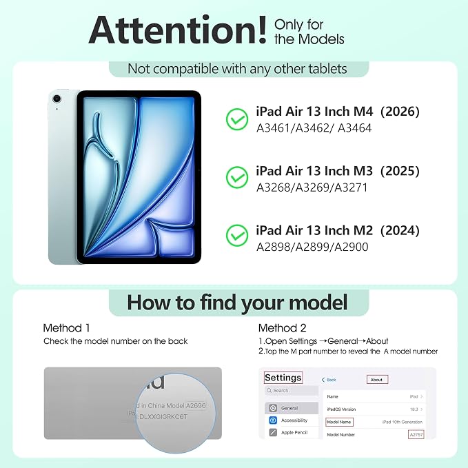 for iPad Air 13 Inch Case M4/M3/M2(2026/2025/2024) Lavender | Slim Trifold Stand Protective Cover with Translucent Hard Back for iPad Air 13 Case Support Touch ID Auto Wake/Sleep