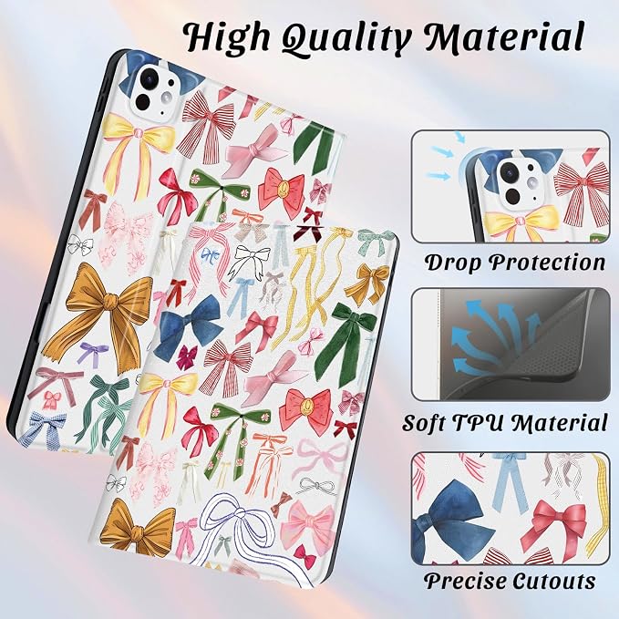 Cute Maple Bear Case for 10.2 iPad 2019/2020/2021(7th/8th/9th Gen) with Pencil Holder Auto Wake/Sleep Leather Soft TPU Back Cover for Women Girls