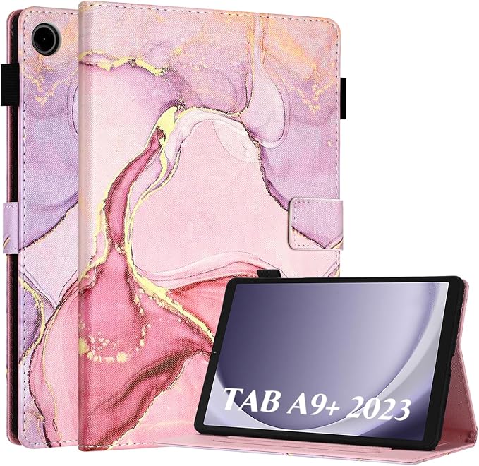 Fancity Case Fits Samsung Galaxy Tab A9/A11 Plus 11” 2025/2023 X210/X216 | Premium PU Leather Cover with Multi-Angles Pencil Holder Smart Wake Sleep for Galaxy Tab A9 A11 Plus X218 Beach