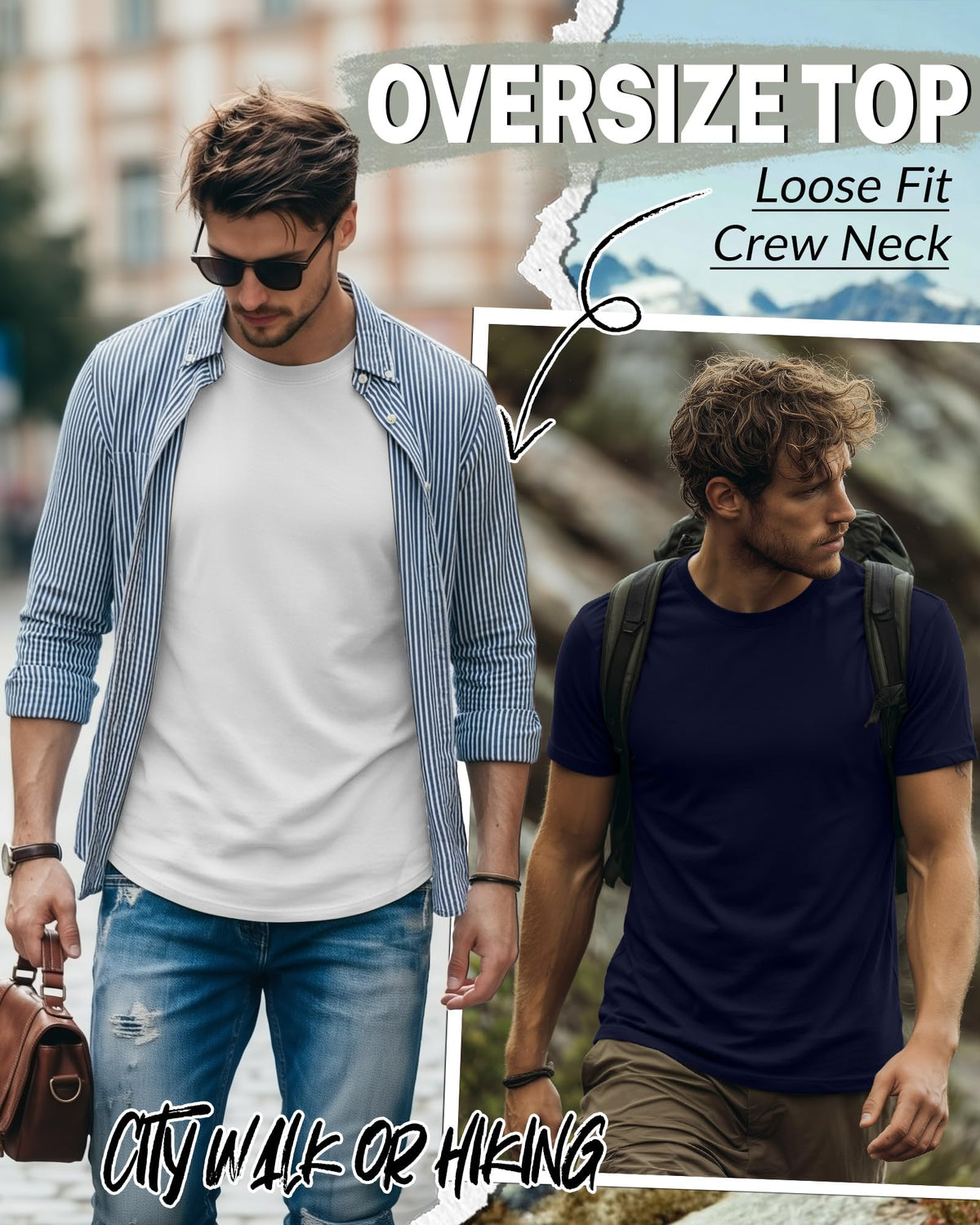 Ficerd 5 Pack Mens Big and Tall T Shirts