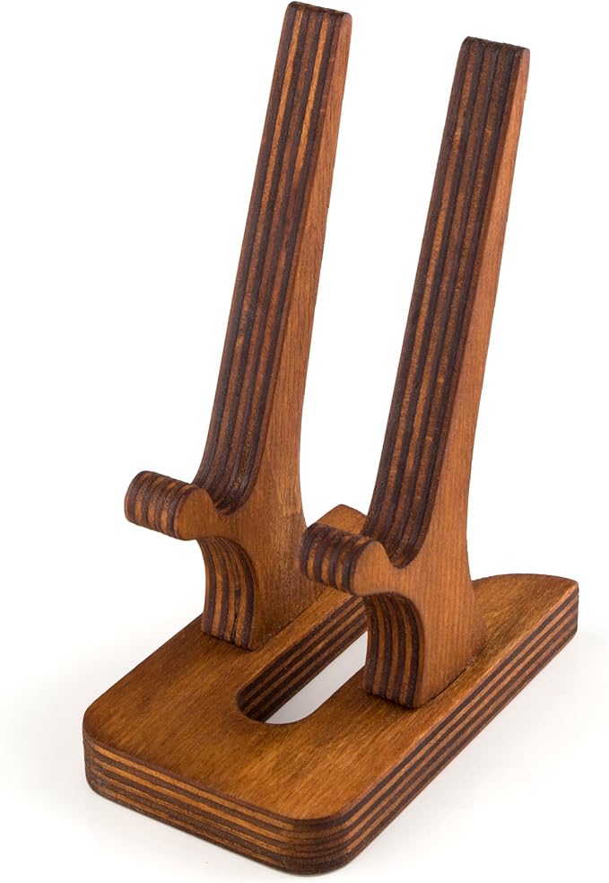 Rostmary Wooden Cell Phone Holder Tablet Stand for Desktop – Ideal for iPhone iPad Samsung Tablet PCs eReaders Artwork Make-up Mirror Photo Frame Stand – Lightweight Docking Station