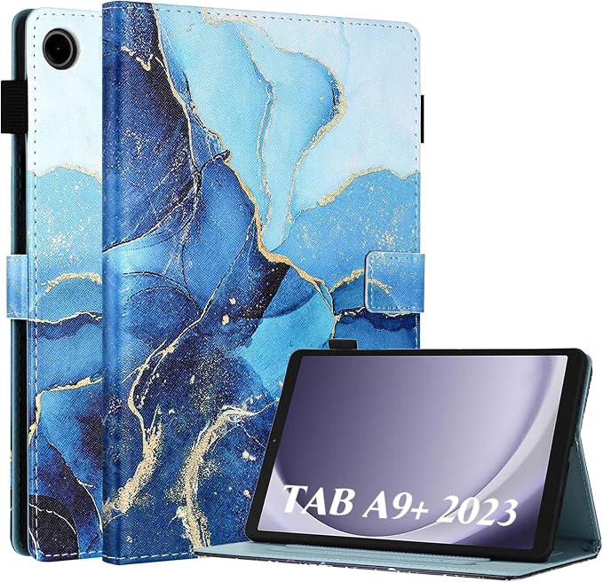 Fancity Case Fits Samsung Galaxy Tab A9/A11 Plus 11” 2025/2023 X210/X216 | Premium PU Leather Cover with Multi-Angles Pencil Holder Smart Wake Sleep for Galaxy Tab A9 A11 Plus X218 Beach