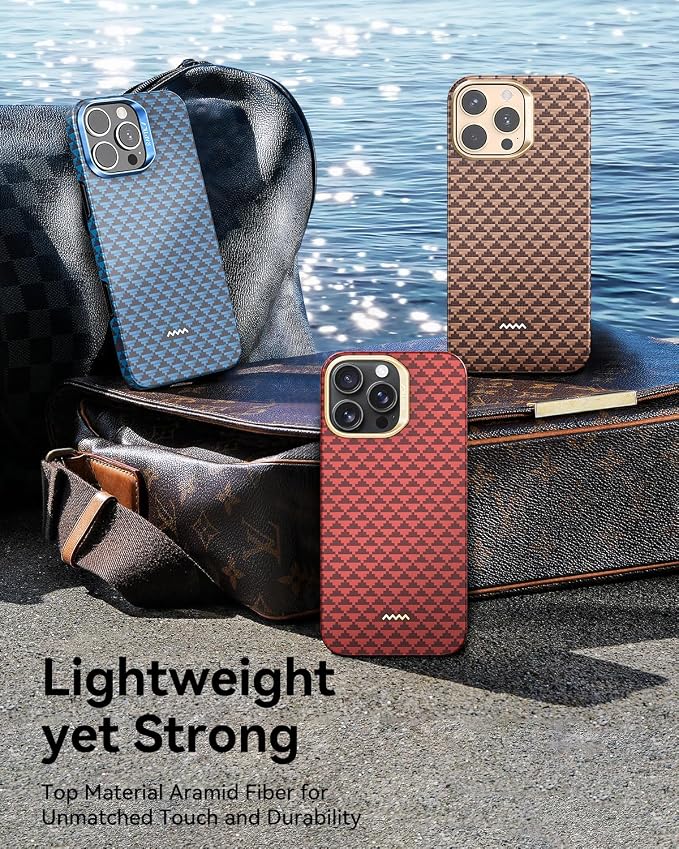 RAPTIC Aramid Fiber Case for iPhone 16 Pro Compatible with MagSafe Non-Slip &amp Slim 600D Aramid Fiber [Military Grade Drop Tested] Anti-Scratch Shockproof Protective Case 6.3 inch Black