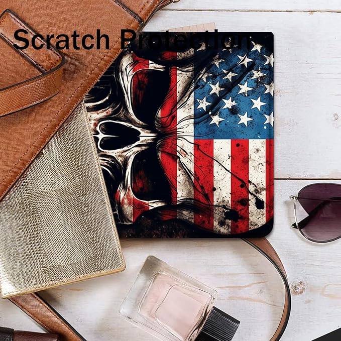 Case for Samsung Galaxy Tab A9 Plus 11 2023 Multi-Viewing Angles with Automatic Sleep/Wake Function for Samsung Galaxy A9+Tablet (SM-X210/X216/X218) American Flag Wolf