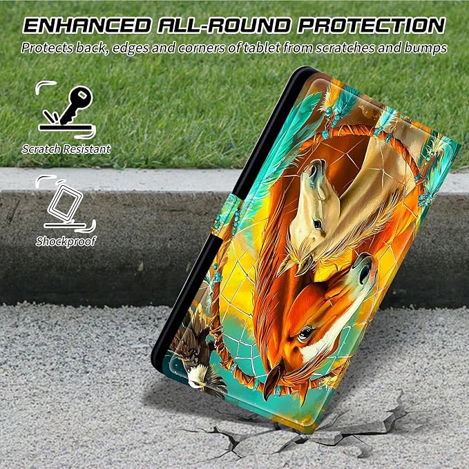 for Walmart Onn 10.1 2024 Onn 10.1 Gen 4 Universal Tablet Case 360 Degree Rotating Kickstand Protective Stand Case with Multiple Viewing PU Leather Shell Case Black Book Cat