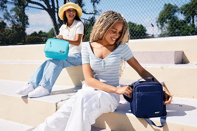 PackIt(R) Freezable Classic Lunch Box, Teal, Built with EcoFreeze(R) Technology, Collapsible, Reusable, Zip Closure With Zip Front Pocket and Buckle Handle, Designed for Fresh Lunch On the Go