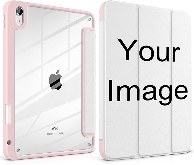 Case for iPad (A16) 11th Generation 11 inch 2025 /iPad 10th Gen 10.9 2022 - Aesthetic Cute Preppy Design Trifold Cover with Soft TPU Bumper Clear Back Auto Sleep/Wake Waves