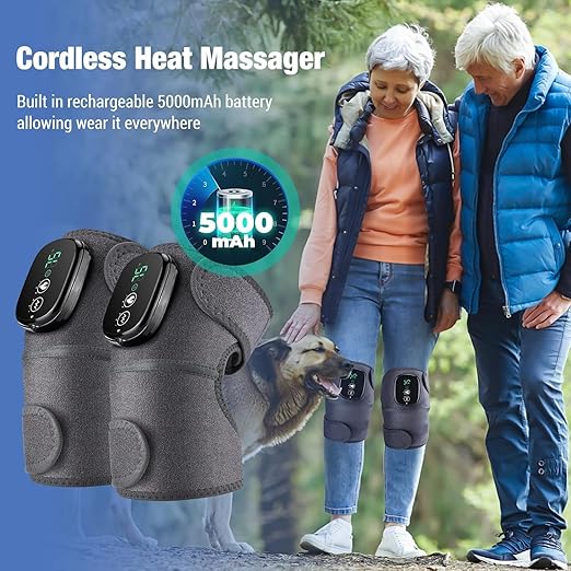 NORTHERN BROTHERS Knee Massager - Knee Heating Pad with 3 Heat 3 Vibration, Gifts for Dad Mom and Seniors, Warmers for Arthritis Shoulder Elbow